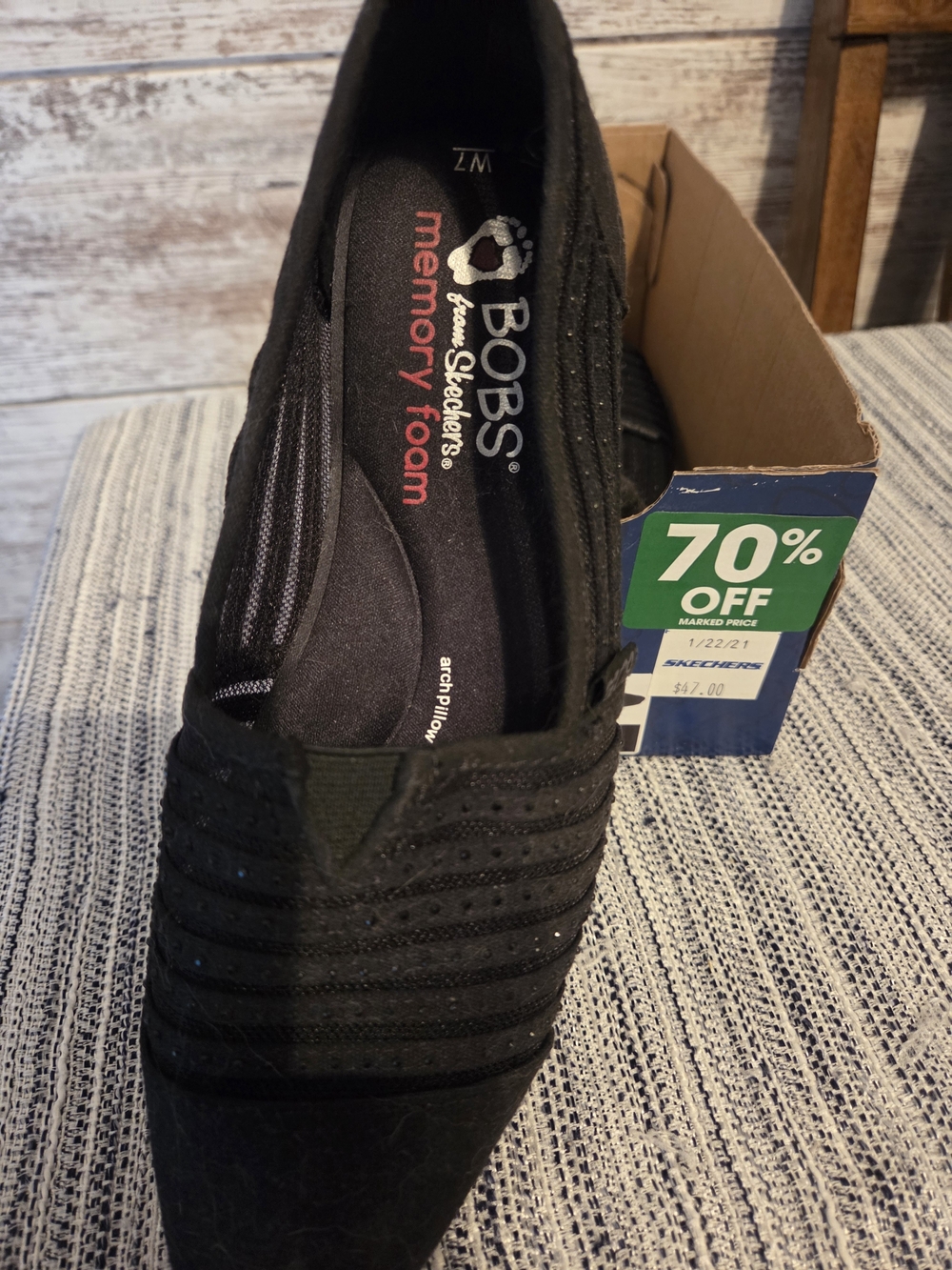 Skechers BOBS Memory Foam Women's Black Slip-On Loafer